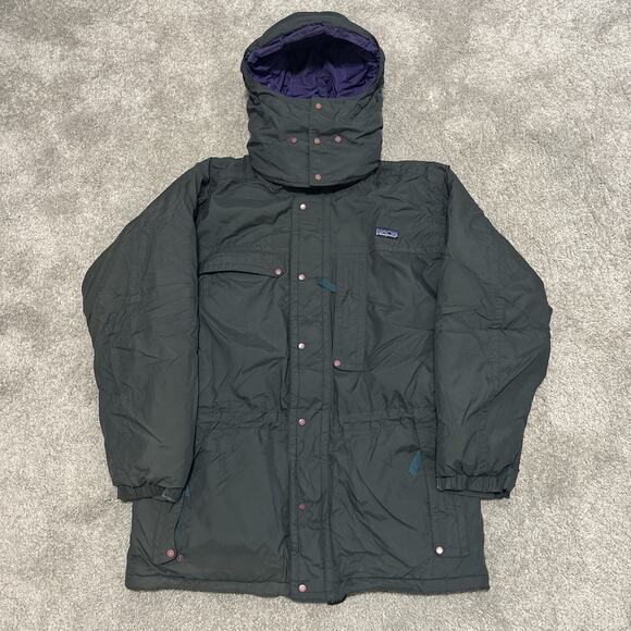Vtg Patagonia DAS Rain Parka Green Purple Guide Jacket 90s Mens Small - Picture 1 of 5